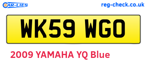WK59WGO are the vehicle registration plates.