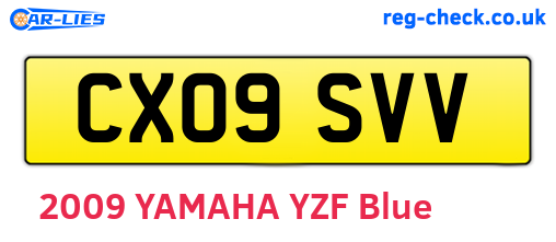 CX09SVV are the vehicle registration plates.