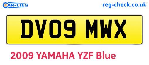 DV09MWX are the vehicle registration plates.