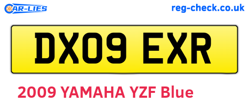 DX09EXR are the vehicle registration plates.