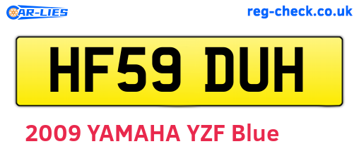HF59DUH are the vehicle registration plates.