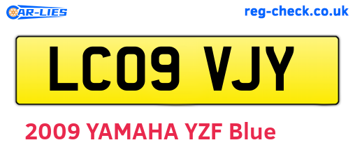 LC09VJY are the vehicle registration plates.