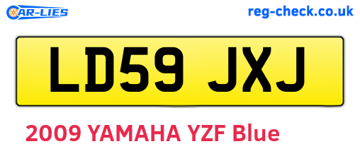 LD59JXJ are the vehicle registration plates.