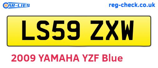 LS59ZXW are the vehicle registration plates.