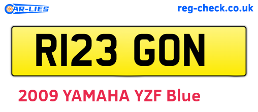 R123GON are the vehicle registration plates.