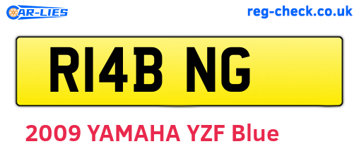 R14BNG are the vehicle registration plates.