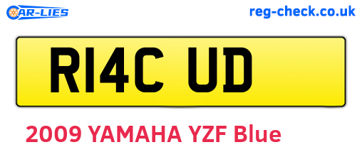 R14CUD are the vehicle registration plates.