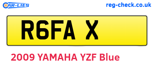 R6FAX are the vehicle registration plates.