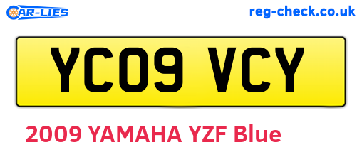 YC09VCY are the vehicle registration plates.