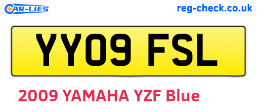 YY09FSL are the vehicle registration plates.