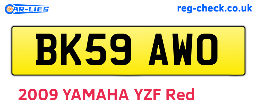 BK59AWO are the vehicle registration plates.