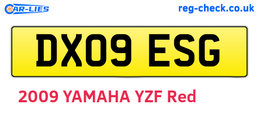 DX09ESG are the vehicle registration plates.