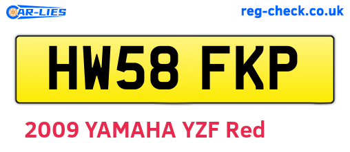 HW58FKP are the vehicle registration plates.