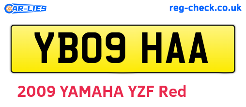 YB09HAA are the vehicle registration plates.