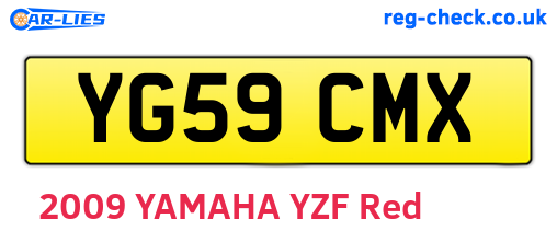 YG59CMX are the vehicle registration plates.