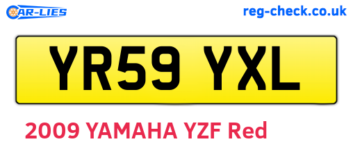 YR59YXL are the vehicle registration plates.