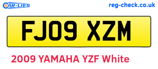 FJ09XZM are the vehicle registration plates.