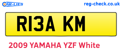 R13AKM are the vehicle registration plates.
