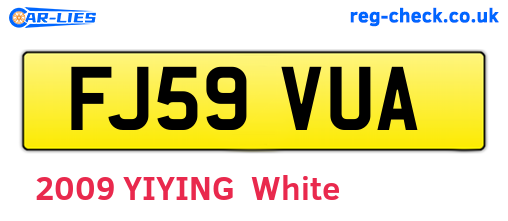 FJ59VUA are the vehicle registration plates.