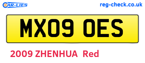 MX09OES are the vehicle registration plates.