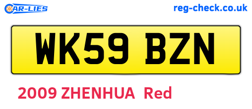 WK59BZN are the vehicle registration plates.