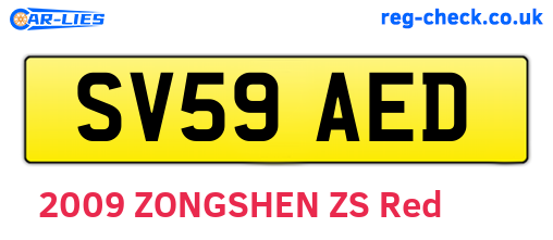 SV59AED are the vehicle registration plates.