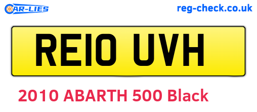 RE10UVH are the vehicle registration plates.
