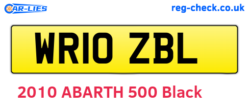 WR10ZBL are the vehicle registration plates.