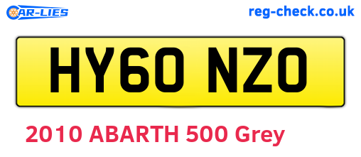 HY60NZO are the vehicle registration plates.