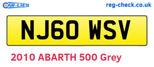 NJ60WSV are the vehicle registration plates.