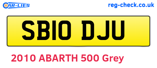 SB10DJU are the vehicle registration plates.