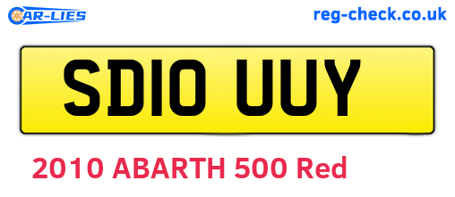 SD10UUY are the vehicle registration plates.