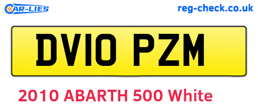 DV10PZM are the vehicle registration plates.