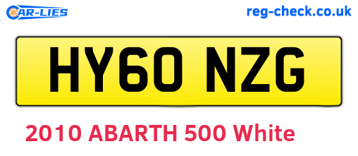 HY60NZG are the vehicle registration plates.
