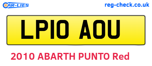 LP10AOU are the vehicle registration plates.