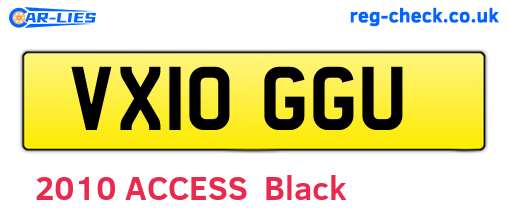 VX10GGU are the vehicle registration plates.