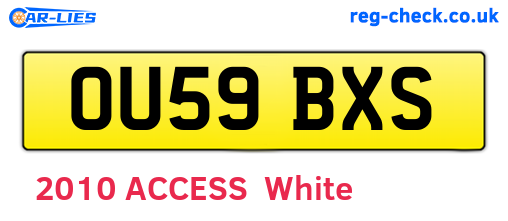 OU59BXS are the vehicle registration plates.