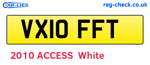 VX10FFT are the vehicle registration plates.