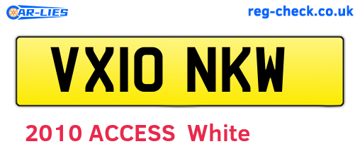 VX10NKW are the vehicle registration plates.