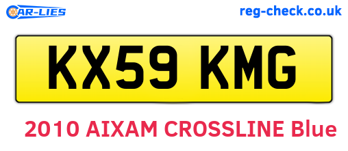 KX59KMG are the vehicle registration plates.