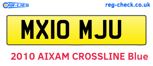 MX10MJU are the vehicle registration plates.
