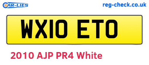 WX10ETO are the vehicle registration plates.
