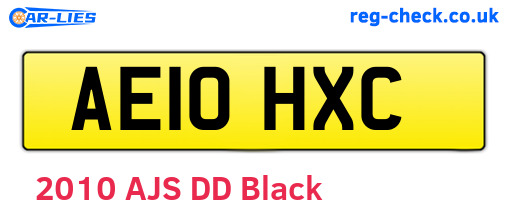 AE10HXC are the vehicle registration plates.