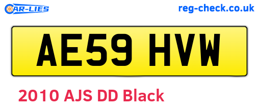 AE59HVW are the vehicle registration plates.