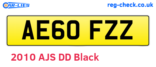 AE60FZZ are the vehicle registration plates.