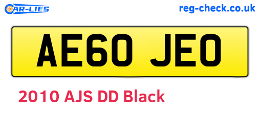 AE60JEO are the vehicle registration plates.