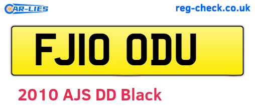 FJ10ODU are the vehicle registration plates.