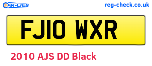 FJ10WXR are the vehicle registration plates.