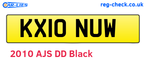 KX10NUW are the vehicle registration plates.