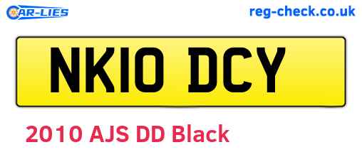 NK10DCY are the vehicle registration plates.